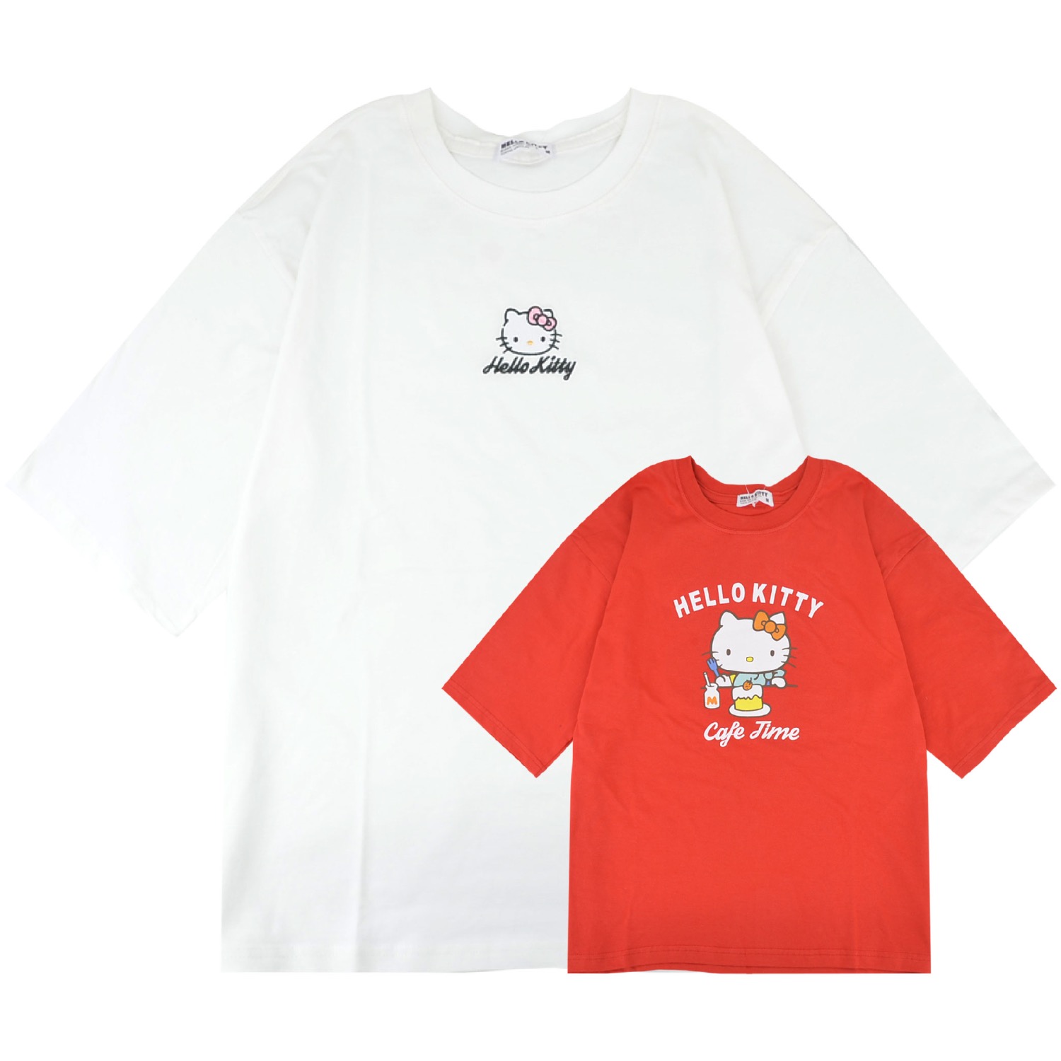 ハローキティ Tシャツ オーバーサイズ 半袖 プリント 刺繍 トップス