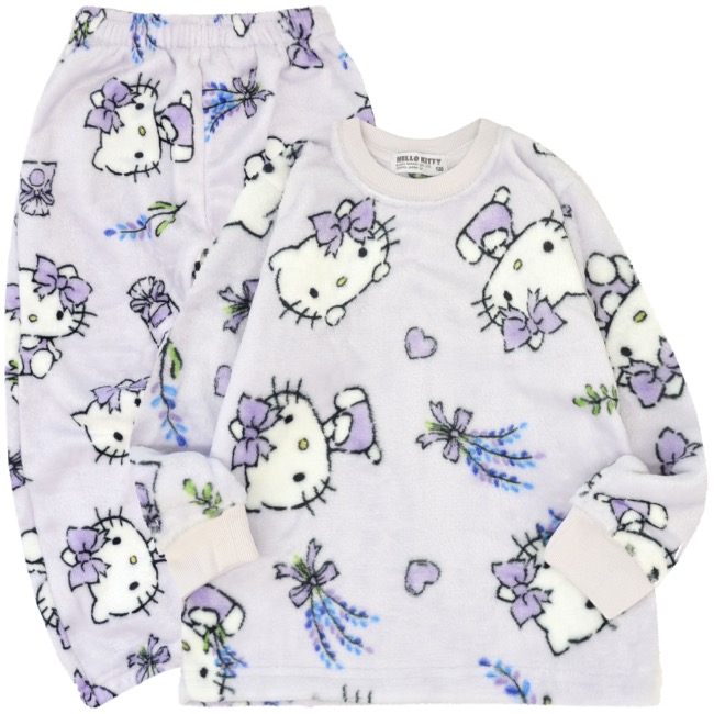 ハローキティ 子供 トレーナー パンツ フリース キッズ セットアップ