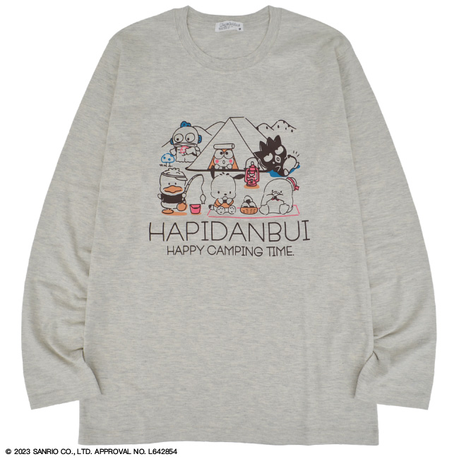 sanrio（サンリオ） はぴだんぶい プリント 長袖 Tシャツ 春秋