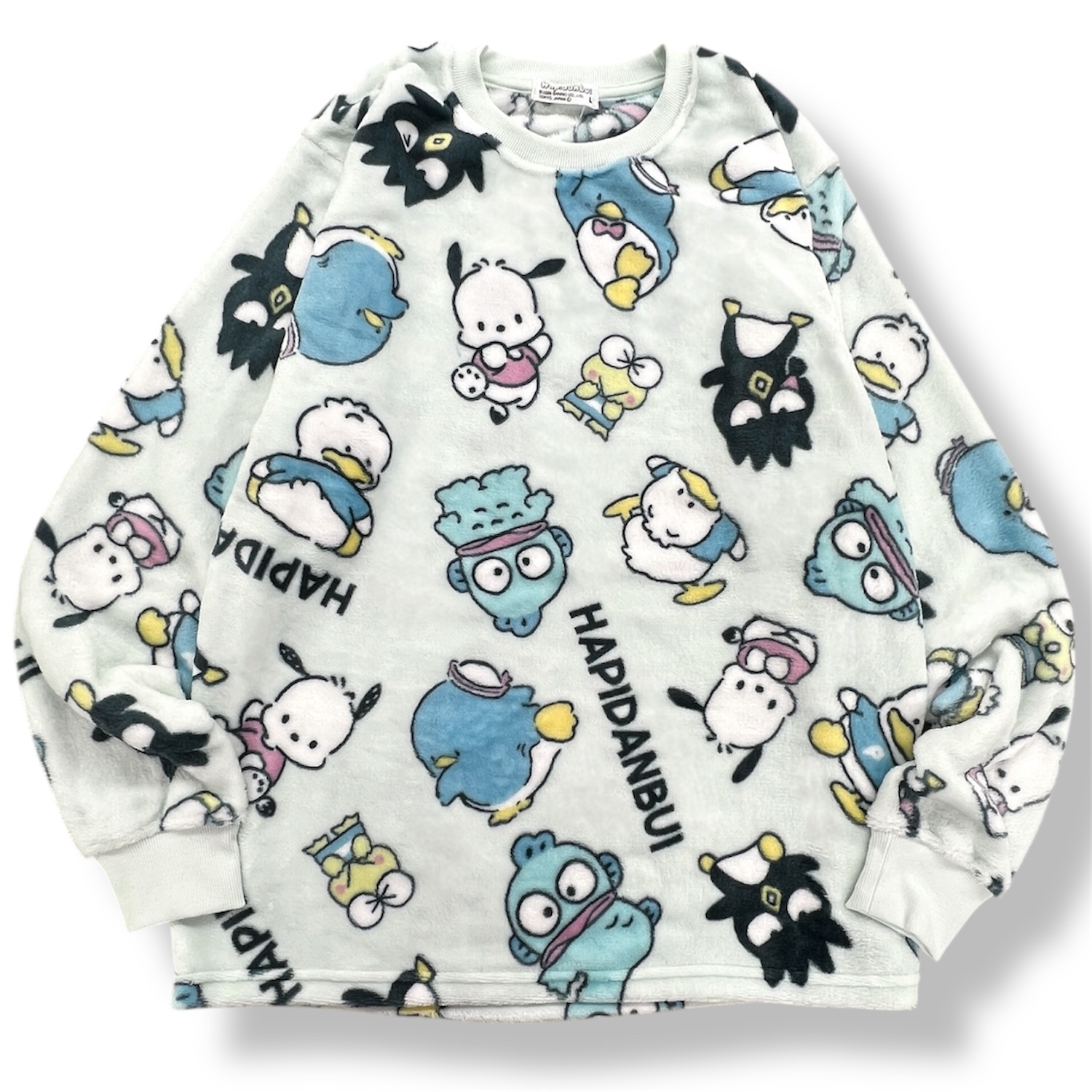 sanrio（サンリオ） はぴだんぶい 総柄 もこふわ 上下セット プリント