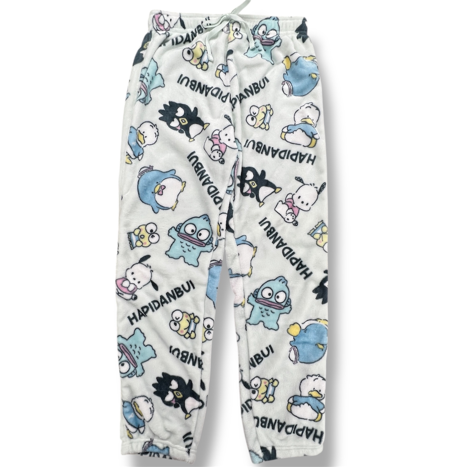 sanrio（サンリオ） はぴだんぶい 総柄 もこふわ 上下セット プリント