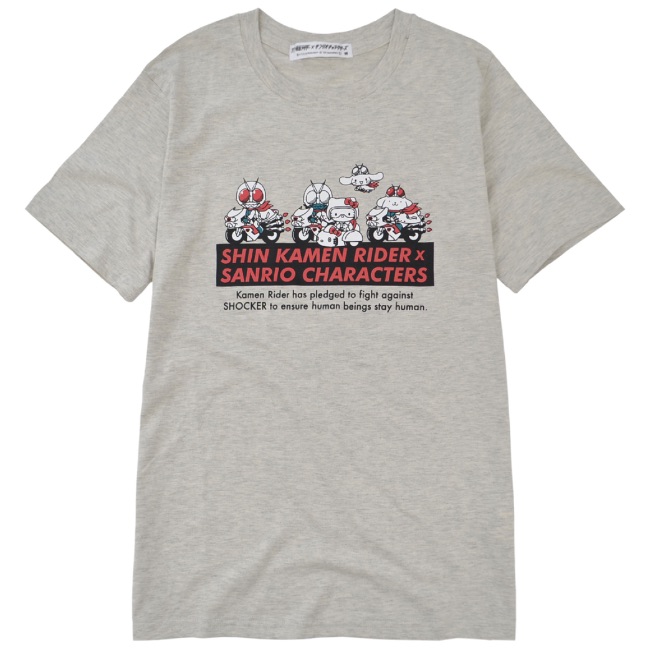 sanrio シン仮面ライダーxサンリオ コラボ プリントTシャツ 半袖
