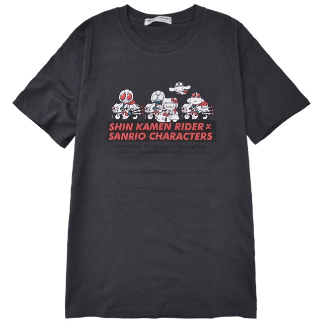 sanrio シン仮面ライダーxサンリオ コラボ プリントTシャツ 半袖
