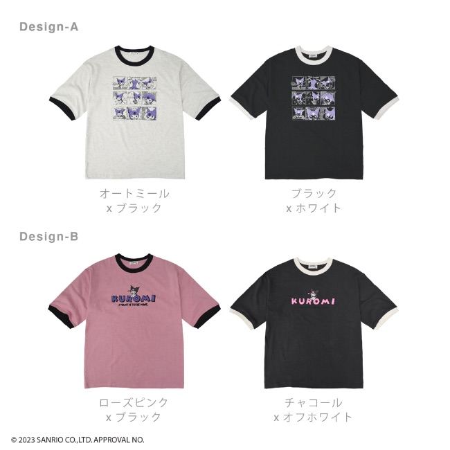 クロミ サンリオ Tシャツ 半袖 リンガーネック トップス ドロップ