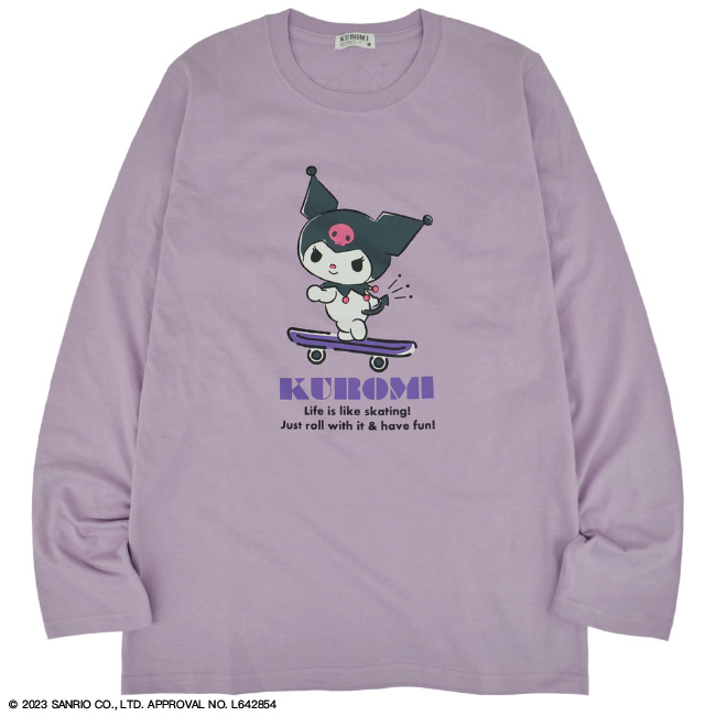 クロミ プリント 長袖 Tシャツ 春秋 サンリオ Sanrio Kuromi｜chara-basket｜10