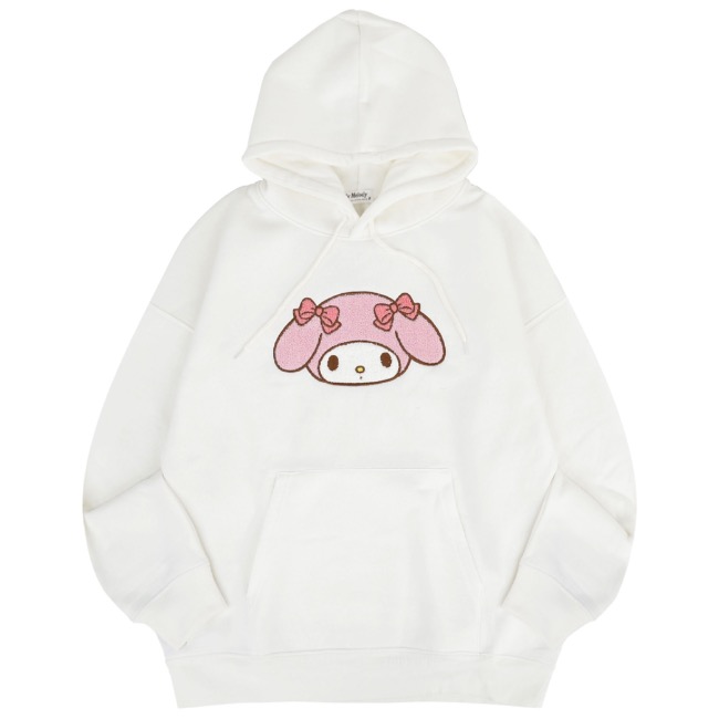 マイメロディ パーカー 裏起毛 オーバーサイズ 刺繍 ロゴ サンリオ