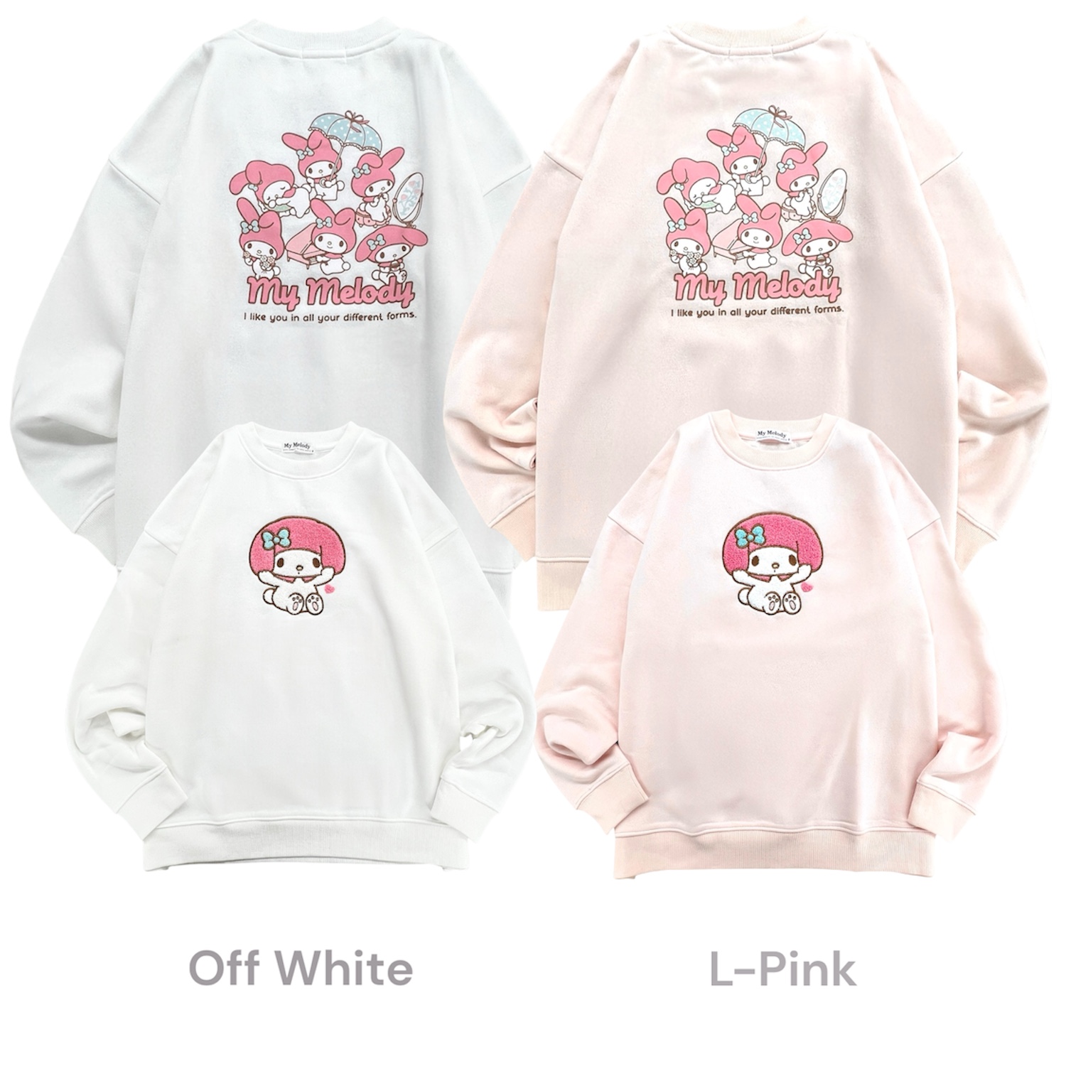 マイメロディ サガラ刺繍 裏起毛 ビッグシルエット トレーナー