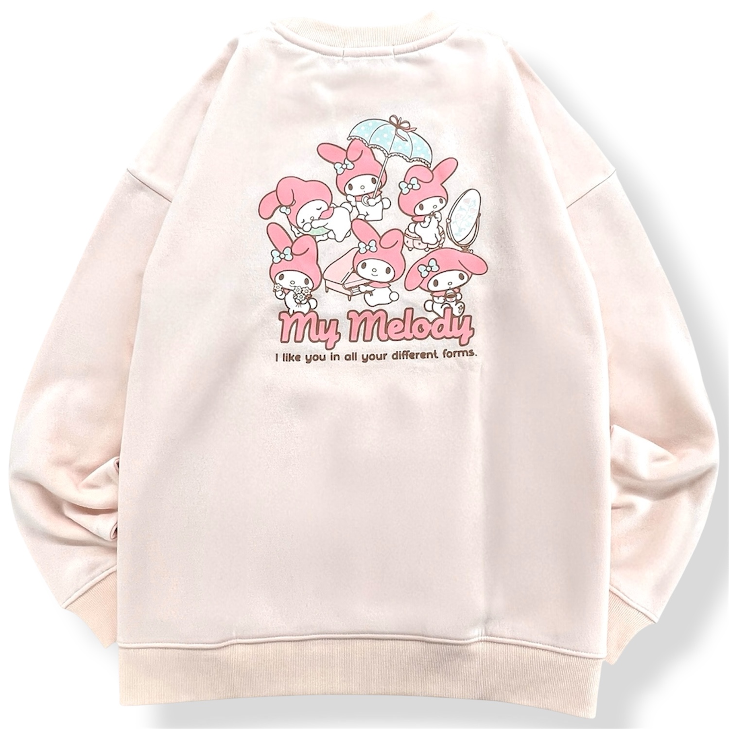 マイメロディ サガラ刺繍 裏起毛 ビッグシルエット トレーナー