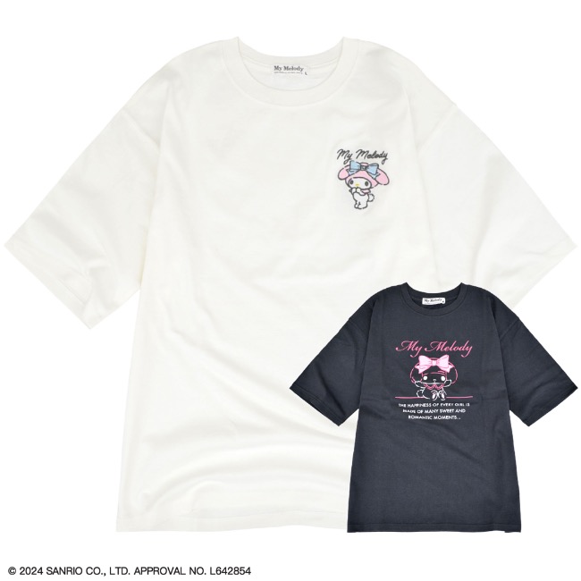 マイメロディ Tシャツ 半袖 オーバーサイズ プリント 刺繍 サンリオ