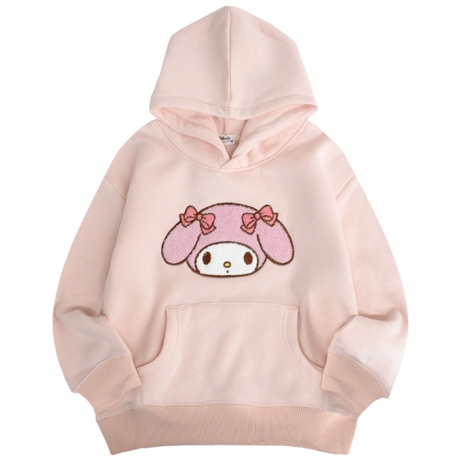 まなママです　美品☆サンリオ　マイメロディーの総柄裏起毛プルパーカー サンリオ Sanrio マイメロディ サンリオ キャラクターズ パーカー 総柄