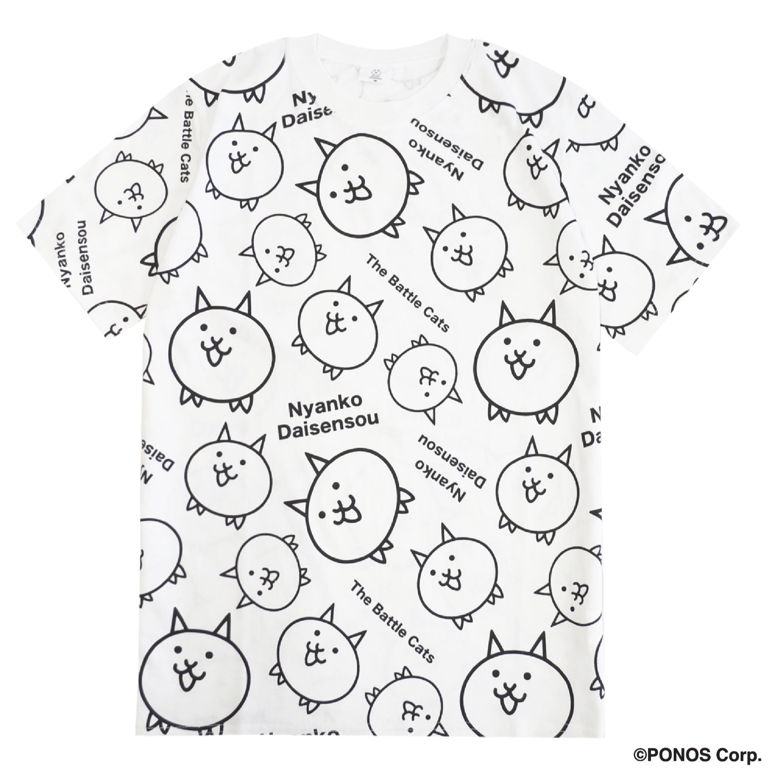 にゃんこ大戦争 Tシャツ 半袖 プリント 総柄 トップス メンズ