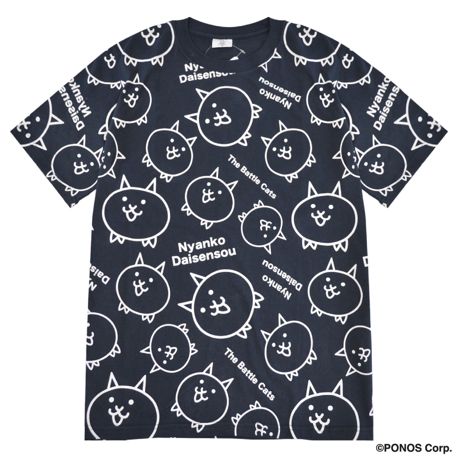 にゃんこ大戦争 Tシャツ 半袖 プリント 総柄 トップス メンズ