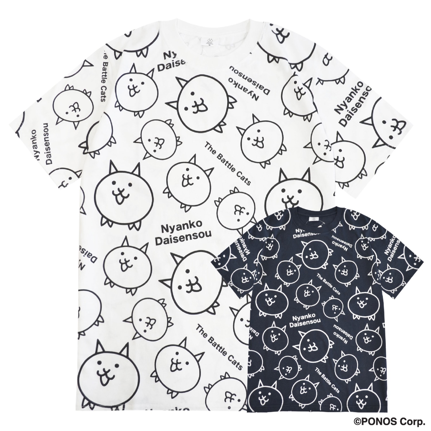 にゃんこ大戦争 Tシャツ 半袖 プリント 総柄 トップス メンズ