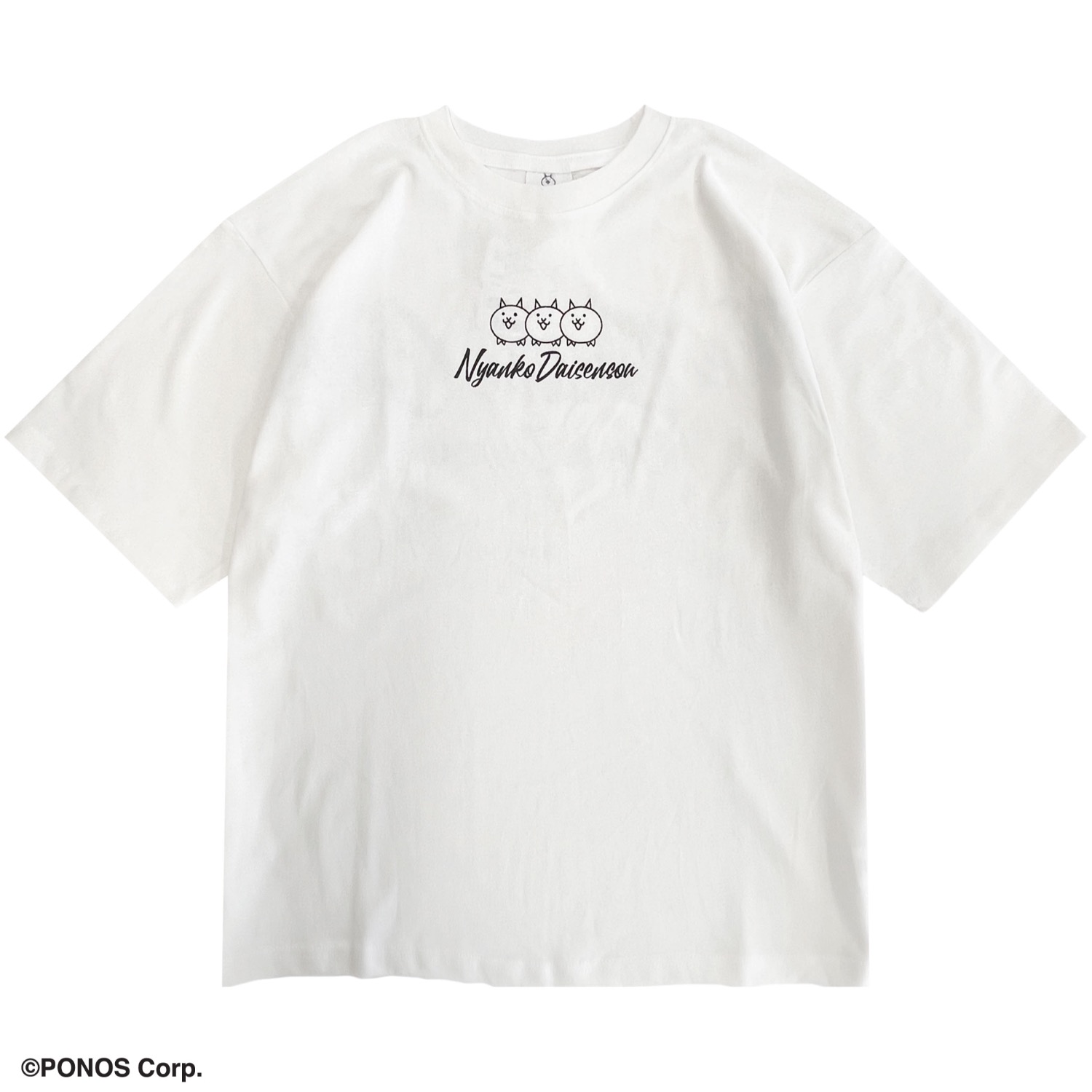 にゃんこ大戦争 Tシャツ 半袖 オーバーサイズ プリント ストリート