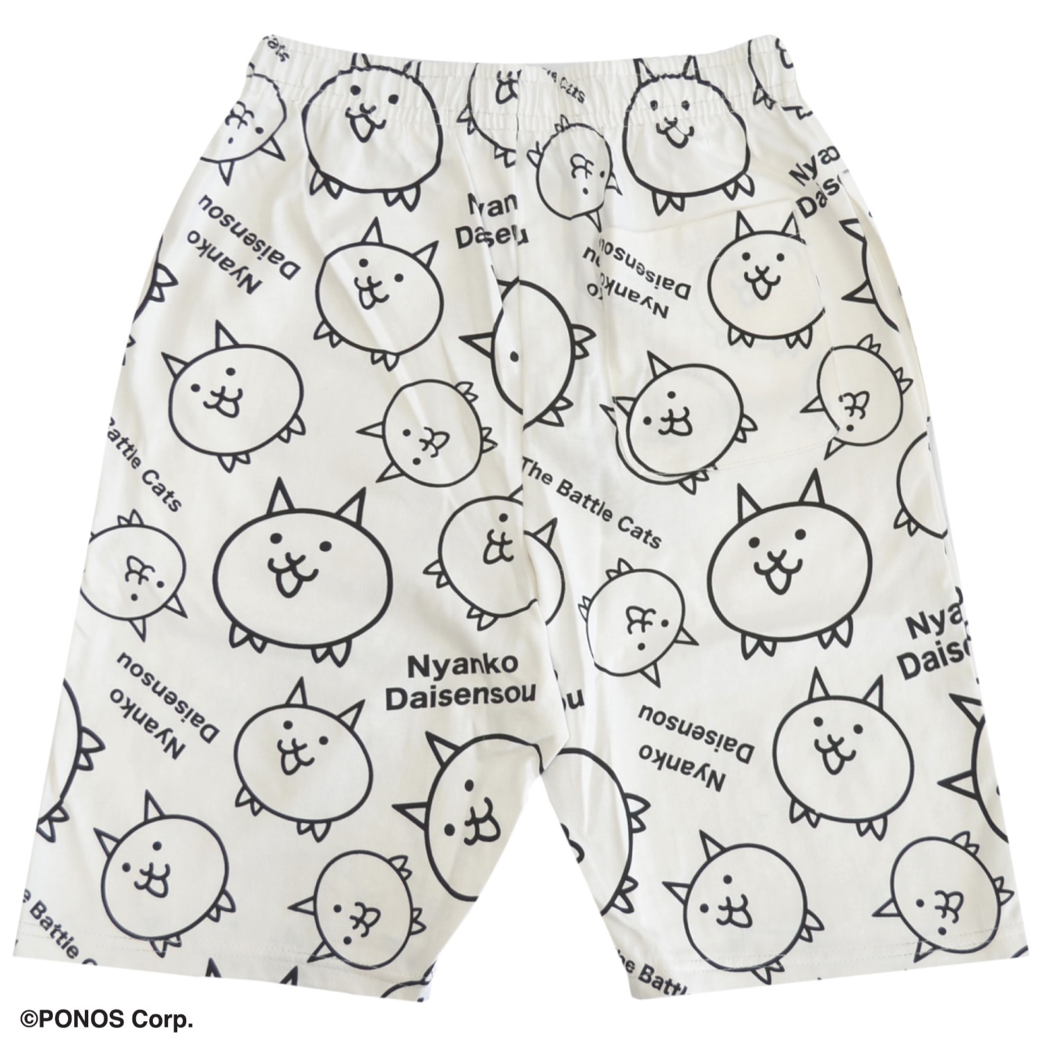 にゃんこポイントケープ&ハイウエストロングパンツ　※編み上げリボン不足 にゃんこ大戦争 ハーフパンツ 総柄 プリント ボトムス メンズ