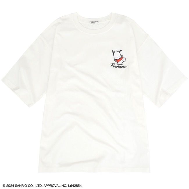 ポチャッコ Tシャツ 半袖  オーバーサイズ プリント 刺繍 サンリオ キャラクターズ｜chara-basket｜02