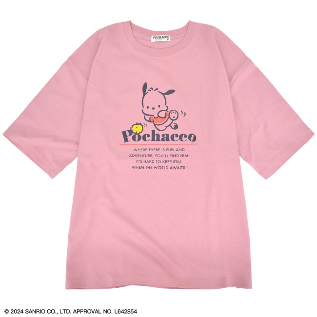 ポチャッコ Tシャツ 半袖  オーバーサイズ プリント 刺繍 サンリオ キャラクターズ｜chara-basket｜07