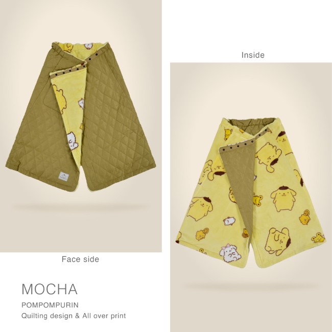 ポムポムプリン サンリオ スカート ひざ掛け ブランケット ポンチョ