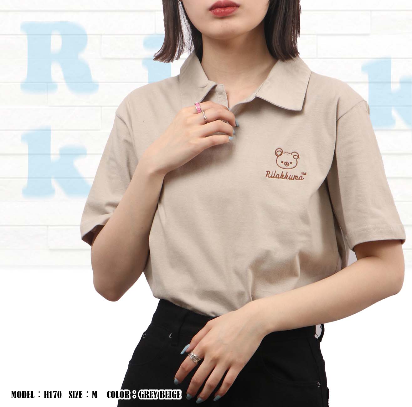 San-X（サンエックス） リラックマ ポロシャツ ワンポイント Tシャツ
