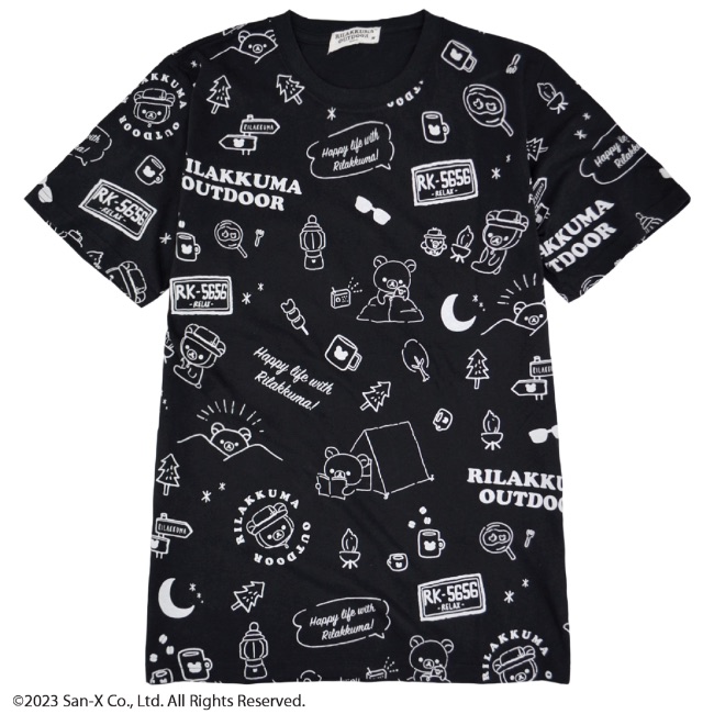 リラックマ　友の会　 Tシャツ Lサイズ 黒 San-X リラックマ アウトドア Tシャツ 半袖 春夏 Rilakkuma San
