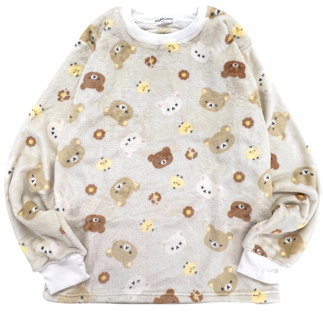 San-X（サンエックス） リラックマ プリント 総柄 ボアフリース 上下