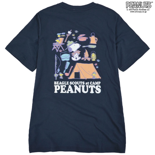 スヌーピー トップス Tシャツ 半袖 アウトドア キャンプ プリント SNOOPY PEANUTS メンズ レディース｜chara-basket｜04