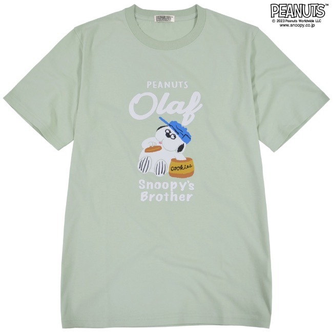 SNOOPY（スヌーピー） オラフ 半袖 Tシャツ PEANUTS グリーン 