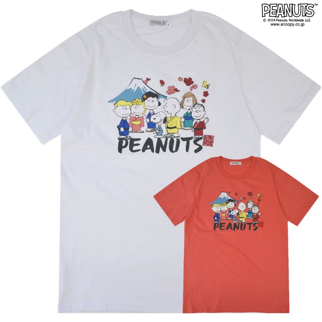 トップス PEANUTS T-SHIRT #2 SNOOPY（スヌーピー） Tシャツ 半袖 トップス 和柄 プリント SNOOPY
