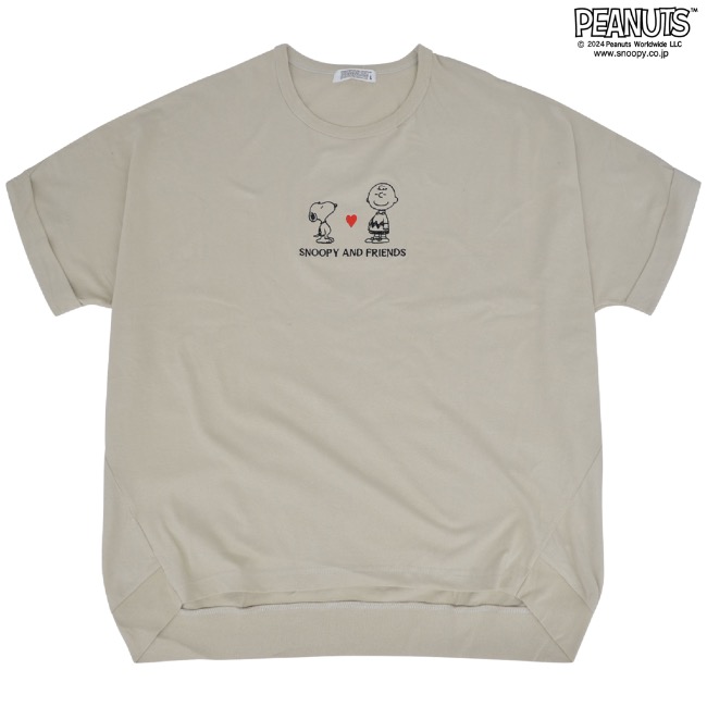 SNOOPY（スヌーピー） ピーナッツ チャーリーブラウン 半袖 Tシャツ 裾