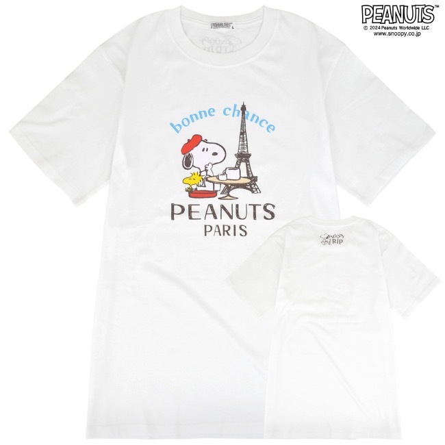 SNOOPY（スヌーピー） Tシャツ 半袖 トップス 旅行 旅 フランス ウッド 