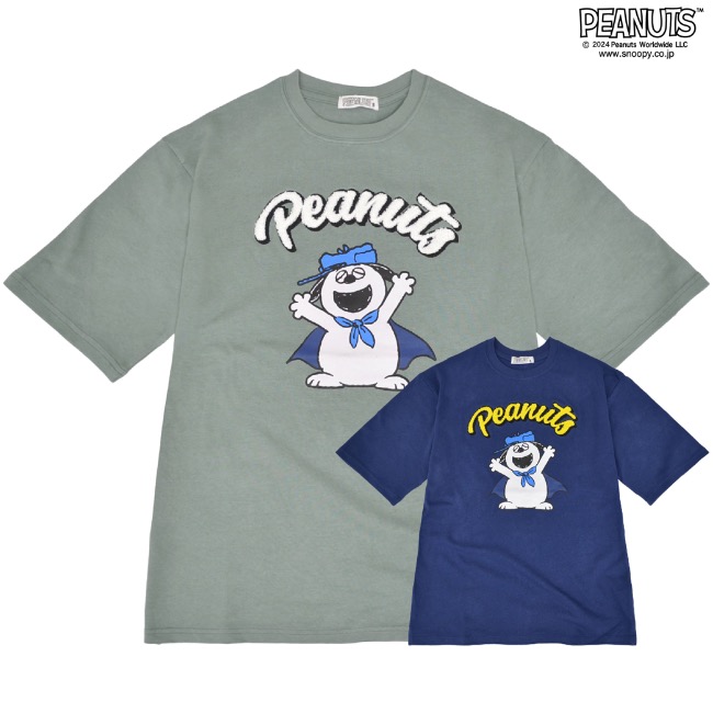 スヌーピー オラフ トップス Tシャツ 半袖 刺繍 プリント PEANUTS SNOOPY