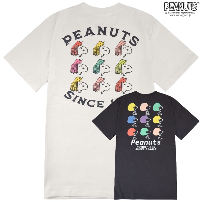 SNOOPY スヌーピー I LOVE MUSIC 音楽 音符 演奏 半袖Tシャツ