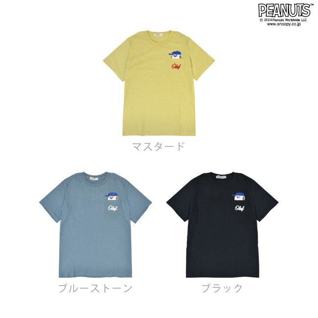 SNOOPY（スヌーピー） Tシャツ 半袖 刺繍 オラフ ポケット トップス