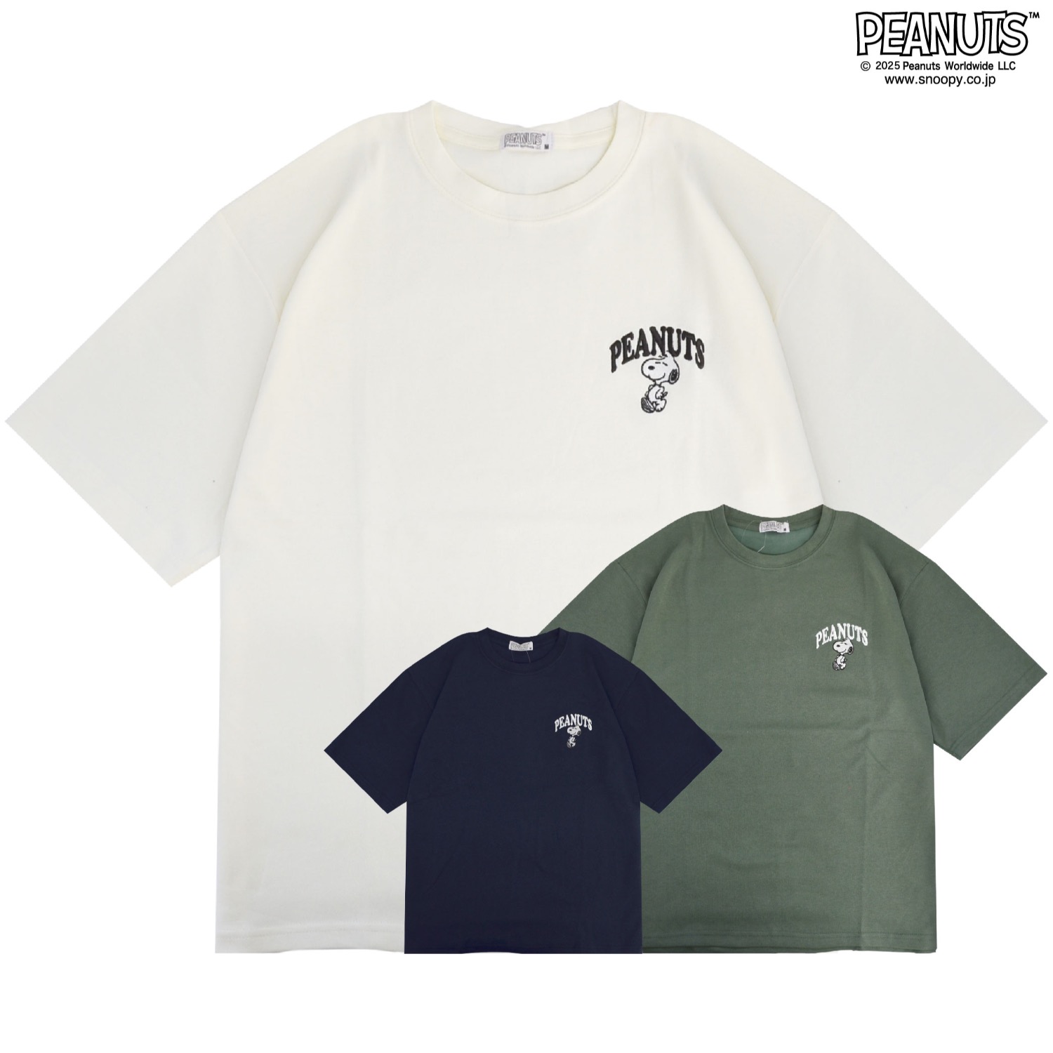 SNOOPY（スヌーピー） 柄接触冷感 半袖 ビッグシルエット Tシャツ 刺