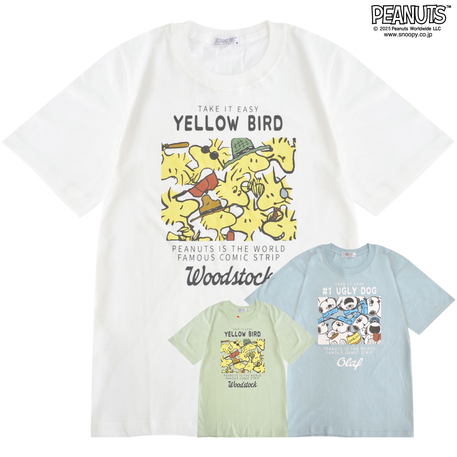 SNOOPY（スヌーピー） オラフ ウッドストック 半袖 春夏 メンズ