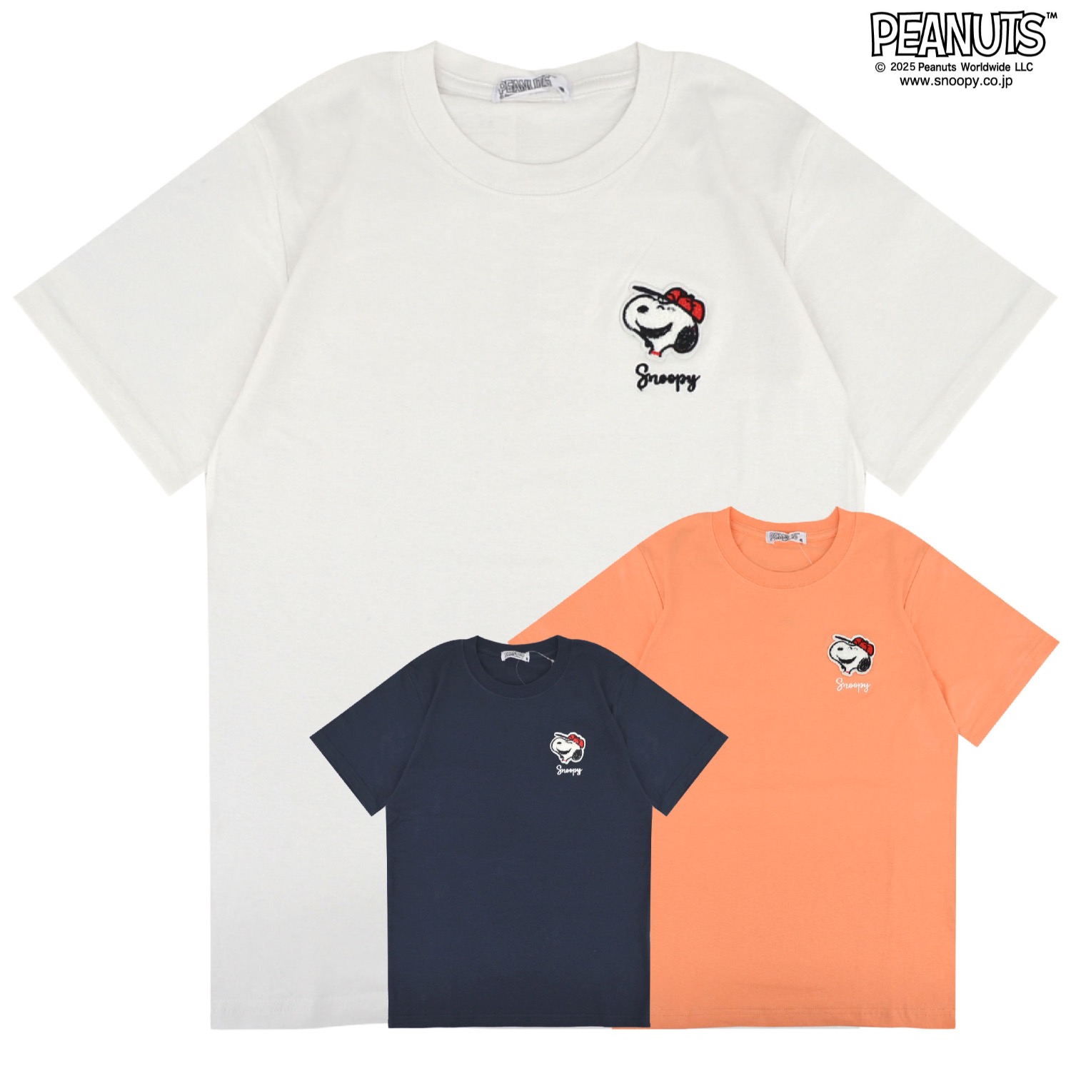 SNOOPY（スヌーピー） Tシャツ トップス 半袖 ワンポイント 刺繍