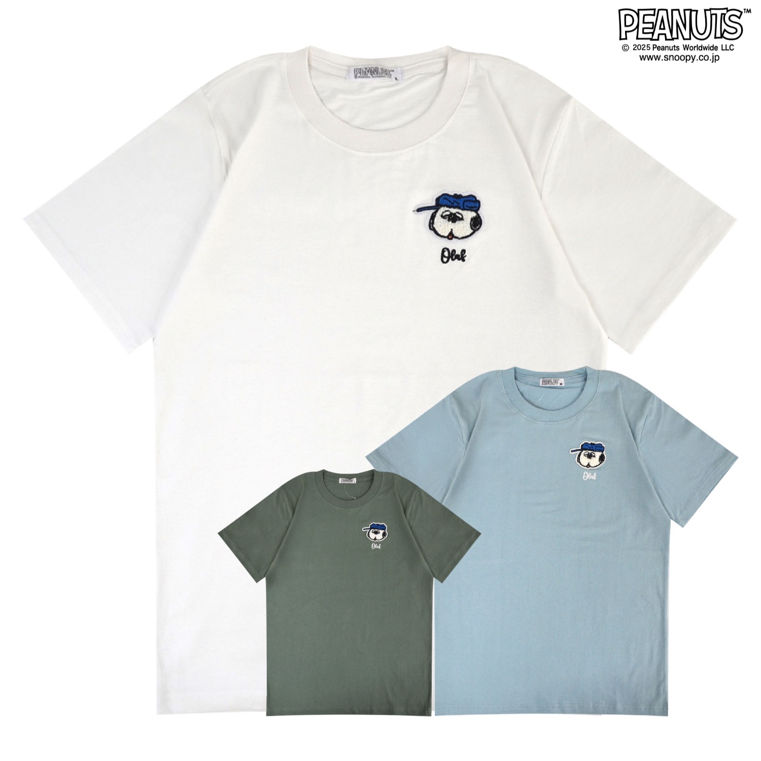 SNOOPY（スヌーピー） Tシャツ 半袖 トップス 刺繍 オラフ SNOOPY