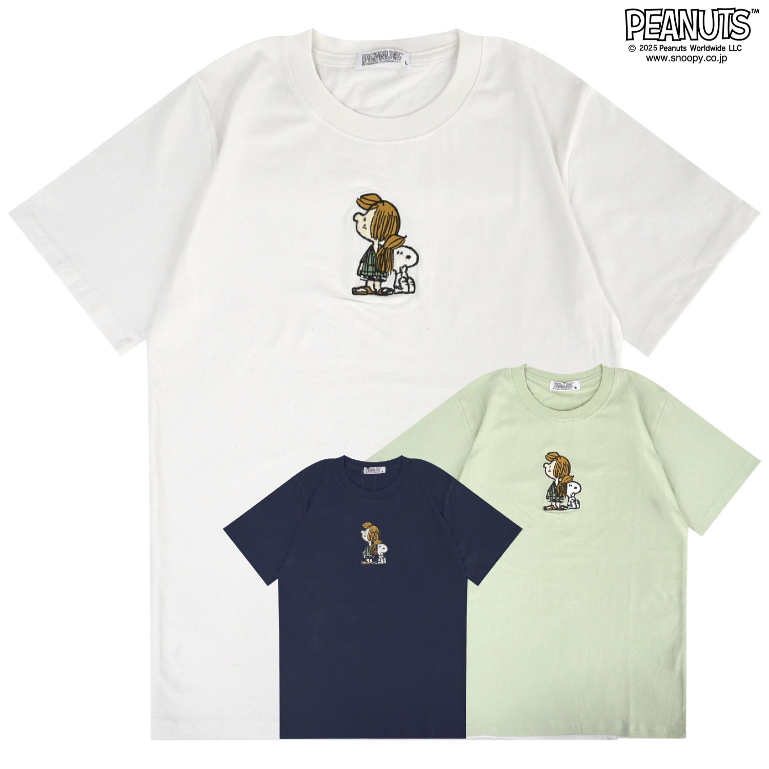 SNOOPY（スヌーピー） Tシャツ トップス 半袖 ワンポイント 刺繍 