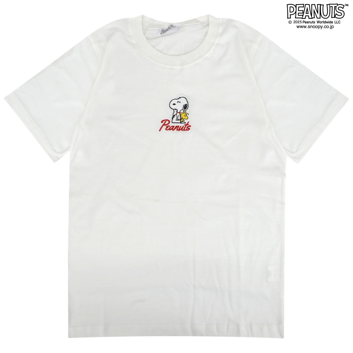 ブラームスルーツストック スヌーピー 半袖Tシャツ White 白 4 SNOOPY（スヌーピー） Tシャツ 半袖 トップス 刺繍 ウッドストック
