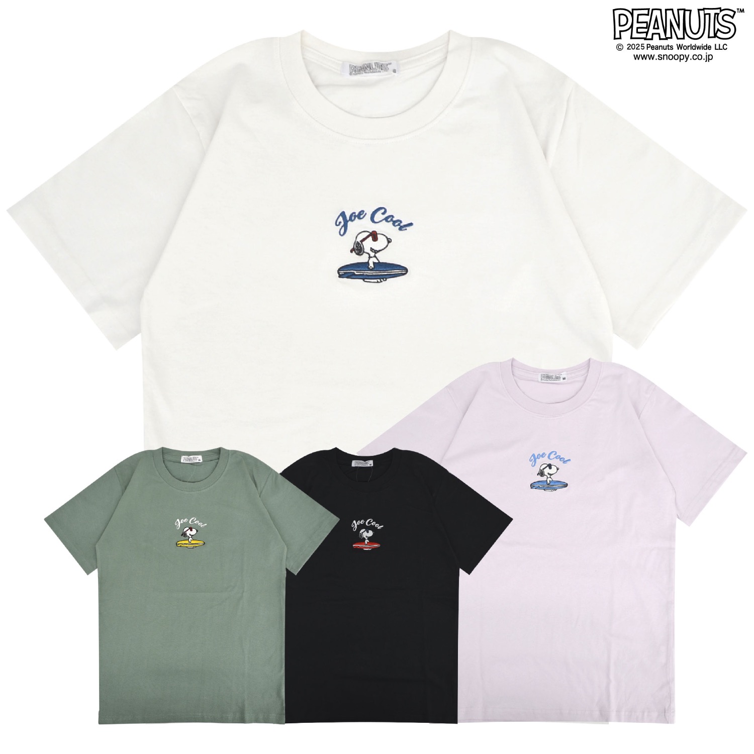 SNOOPY（スヌーピー） Tシャツ 半袖 トップス 刺繍 サーフ SNOOPY