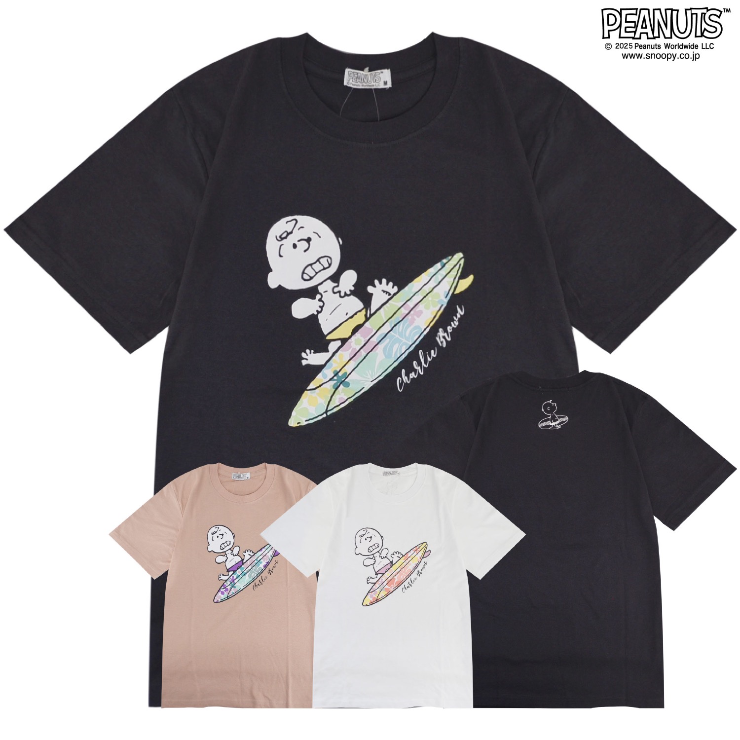 SNOOPY（スヌーピー） チャーリーブラウン 半袖 Tシャツ サーフィン 春