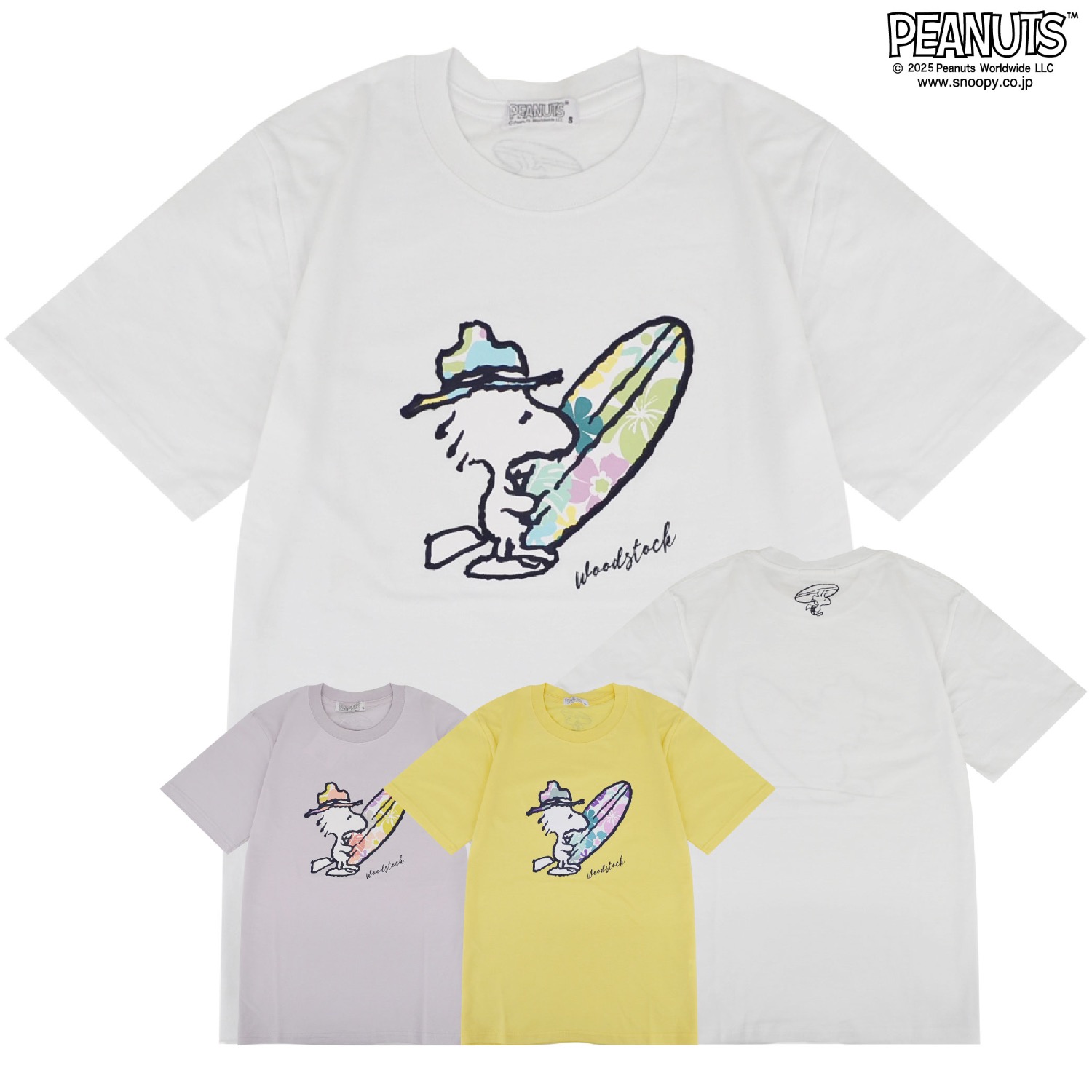 SNOOPY（スヌーピー） ウッドストック 半袖 Tシャツ サーフィン 春夏