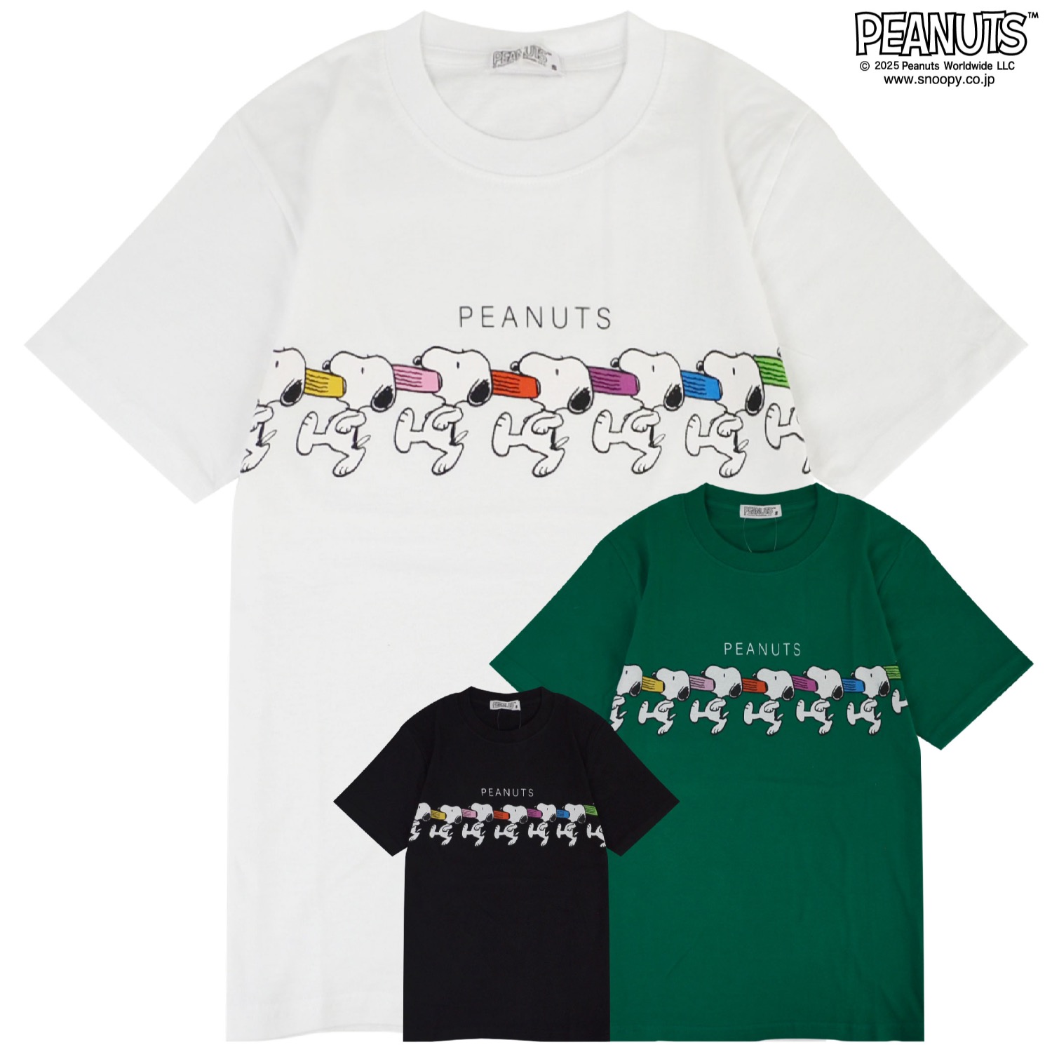 SNOOPY（スヌーピー） パネル 柄 プリント 半袖 Tシャツ 春夏 SNOOPY