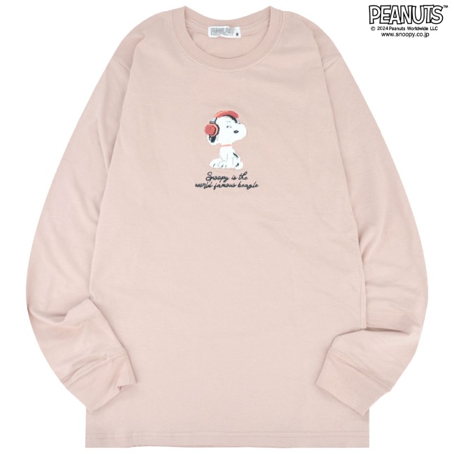 SNOOPY（スヌーピー） 長袖 Tシャツ トップス オラフ 刺繍 SNOOPY