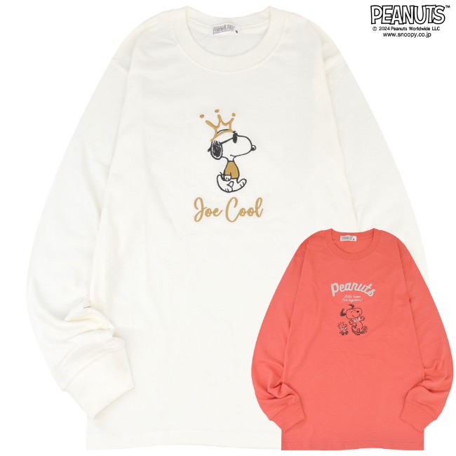 SNOOPY（スヌーピー） 長袖 Tシャツ トップス 刺繍 ジョークール