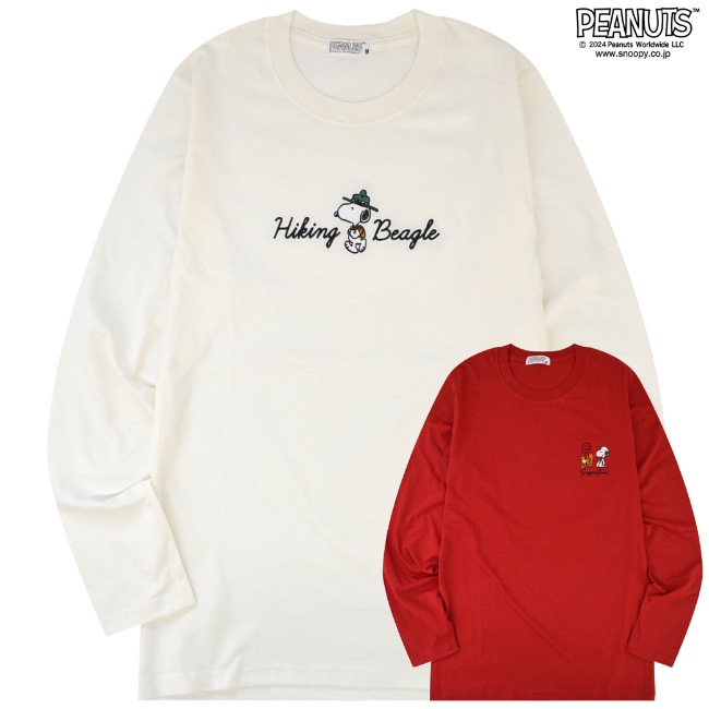 SNOOPY（スヌーピー） 長袖 トップス Tシャツ 刺繍 チャーリーブラウン