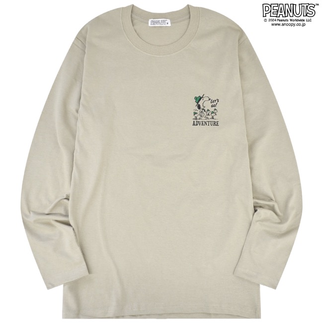 SNOOPY（スヌーピー） バックプリント 長袖Tシャツ ロンT SNOOPY 
