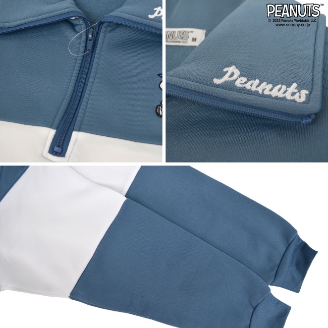 SNOOPY（スヌーピー） トレーナー 裏起毛 ハーフZIP 刺繍 長袖