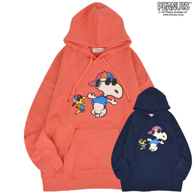 SNOOPY（スヌーピー） 長袖 トップス プル パーカー 刺繍 ボア ウッド