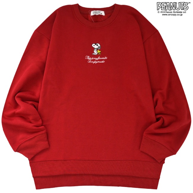 SNOOPY（スヌーピー） トレーナー トップス スウェット 長袖 刺繍 裏